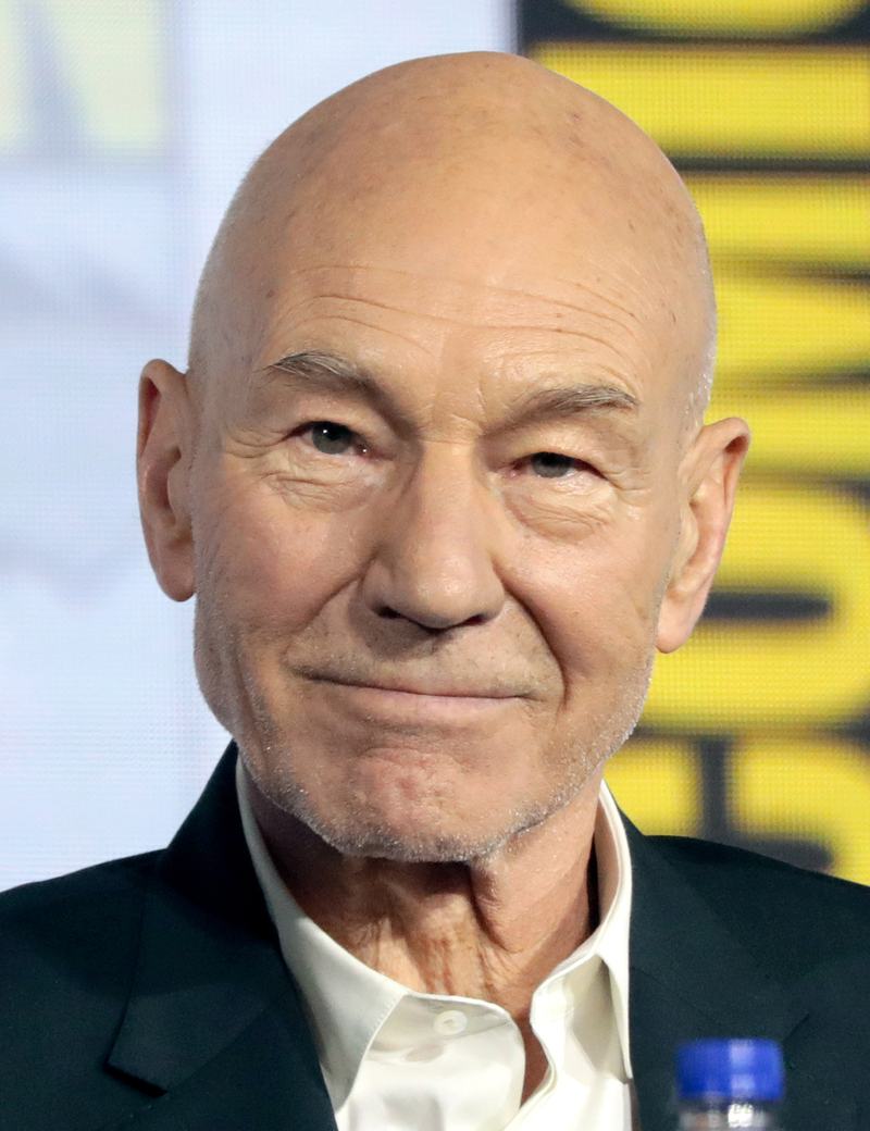 Patrick Stewart smiling at a convention panel